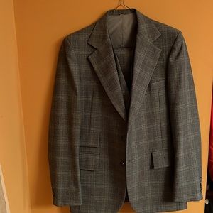 3-Piece Suit (Jacket, Vest, and Slacks) in Blue/Grey